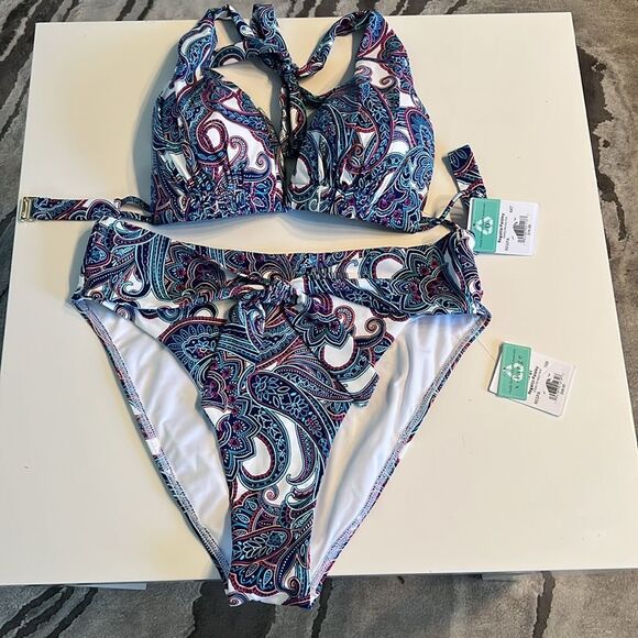 Sunsets 2 Piece High Rise Bikini Bottom Swimsuit - Picture 1 of 10